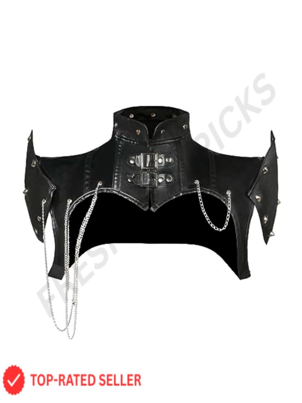 Steampunk Gothic PU Leather Shoulder Jacket Armor with Pauldron Collar